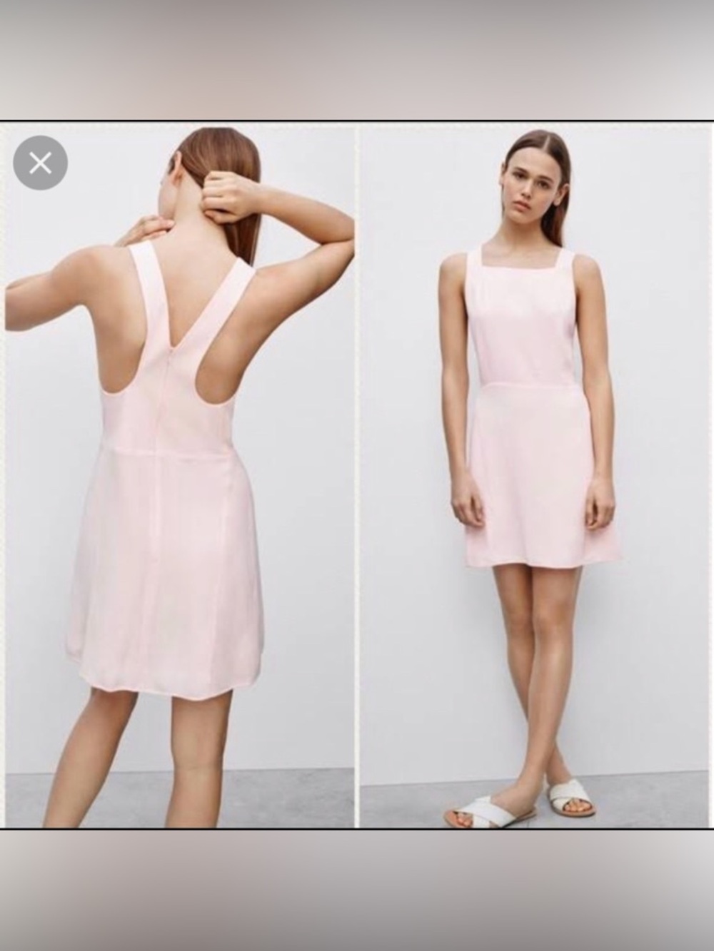 Wilfred Vourette Pale Pink Square-Neck Mini Dress